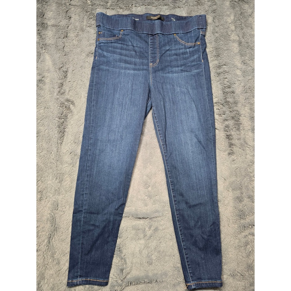 Liverpool Los Angeles Ankle Skinny Jeans Dark Wash Pull On Denim‎ Womens 16/33